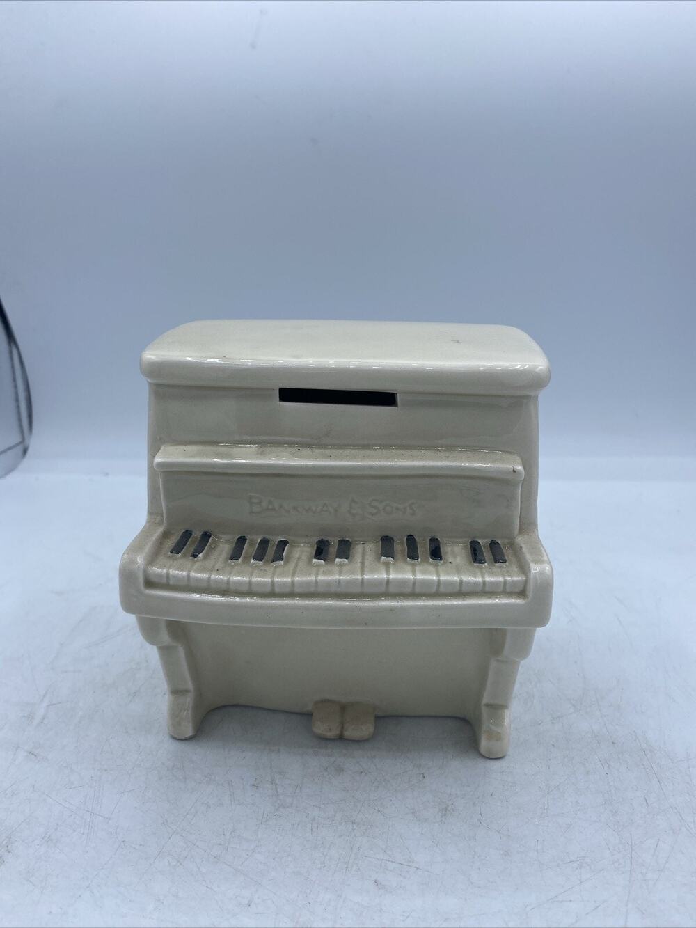 VINTAGE FITZ and FLOYD PIANO COIN BANK BANKWAY & SONS 1980 GUC